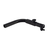 Flip-Back Adjustable Armrest Bracket for the Shoprider Dasher 9, Jimmie, Smartie, & Streamer, featuring a black metal arm with screws, designed to hold either the left or right armrest.