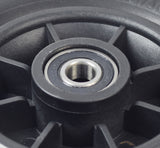 7x1-3/4 Black Caster Wheel for Shoprider 6Runner 10 & 14 Power Chairs, showcasing a close-up of its black wheel with a metal center, suitable for front and back use.