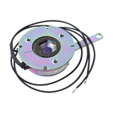 Brake Assembly for Pride Maxima (SC900/SC940) and Pride Victory XL (SC2700), featuring a metal component with black wires and visible screw, used in conjunction with a Rockwell motor and transaxle.