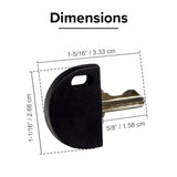 Standard Key for Vive Mobility Scooters with a black plastic half-circle head and an oval slot, perfect for attaching to any standard key ring.