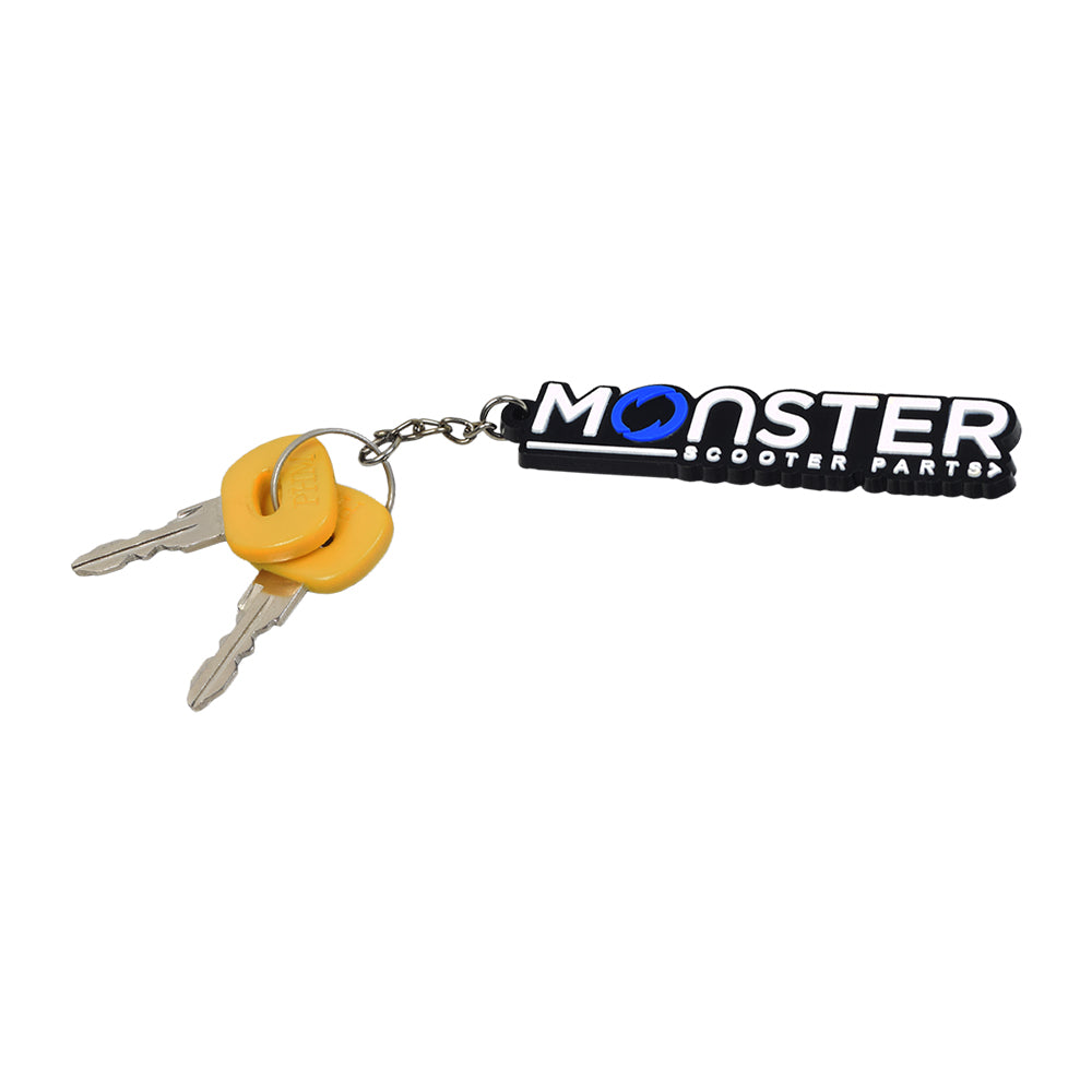 Keys for Shoprider Mobility Scooters (Set of 2): Close-up of a metal key chain with two replacement keys for Shoprider Mobility scooters, ideal for replacing lost or misplaced keys.