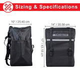 Extra Large Insulated Seat Back Bag (Backpack) for Mobility Scooters & Power Chairs showcasing a black design with multiple compartments, including a mesh pocket and zippered sections for ample storage.