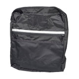 Seat Back Case with External Pockets for Mobility Scooters, Power Chairs, & Wheelchairs featuring a zipper and multiple compartments for storing groceries, cell phones, keys, and other small items.