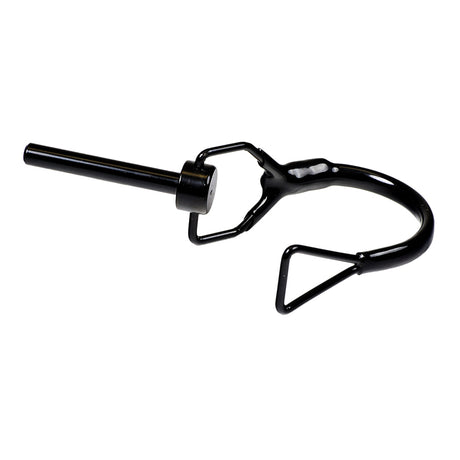 Seat Tower Safety Pin for Jazzy, Jet, and Quantum Power Chairs, a black metal tool with a handle, essential for securing the seat to the base, ensuring safety and stability while riding.