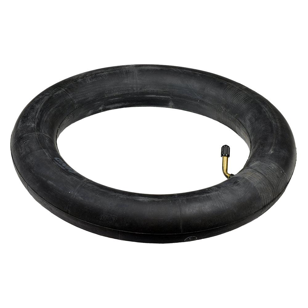 12-1/2 x 2.5/3.0 Inner Tube for Schwinn S500, featuring a black tire with a brass angled valve stem, designed for heavy-duty, thorn-resistant protection.