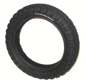 12-1/2 x 3.0 Knobby Tire for Schwinn S1000, showcasing prominent tread patterns designed for enhanced grip and durability. Ideal for off-road biking, this tire is made from high-quality synthetic rubber.