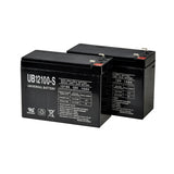 Schwinn S400 Battery Pack – Set of 2 12 Volt 10 Ah Scooter Batteries (Premium), close-up showing black batteries with clear labels, emphasizing sealed, maintenance-free design and high reliability.