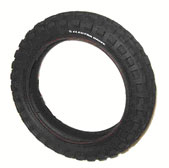 12-1/2 x 3.0 Knobby Tire for Schwinn S750, featuring prominent tread patterns for enhanced grip, shown against a plain background. Ideal for scooters, this robust tire ensures durability and reliable performance.