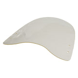 Large Universal Scooter Windshield (without Hardware), a clear plastic shield with holes and a gold edge, designed to fit nearly any scooter model, enhancing comfort and safety.