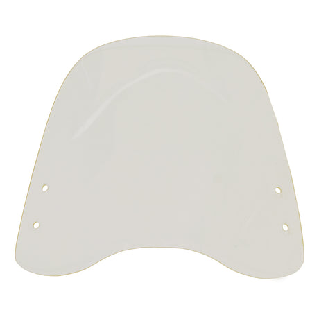 Universal Scooter Windshield (without Hardware) (Blemished) - A white plastic shield with holes, gold trim, and a circular light in the middle, designed for compatibility with various scooter models.