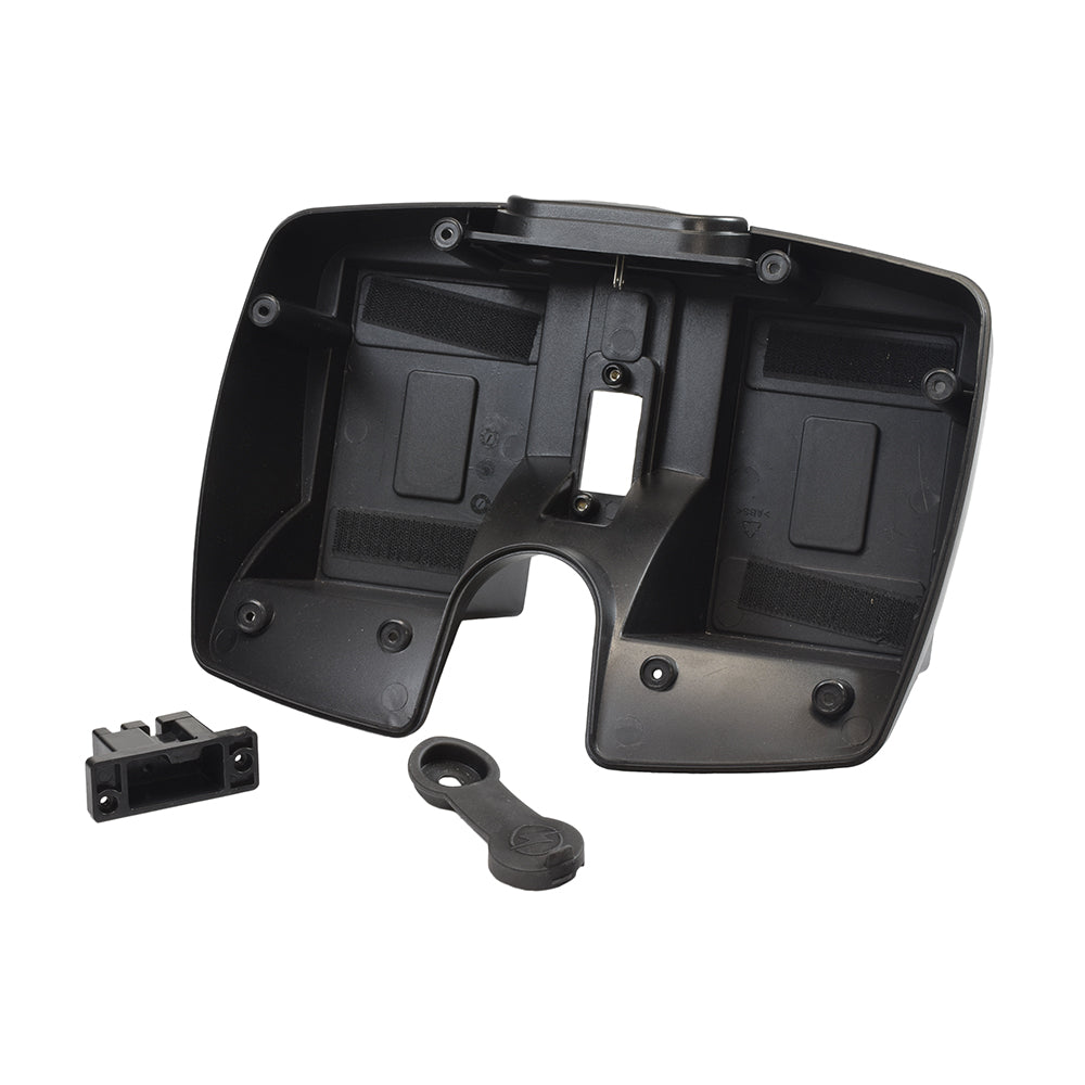 Standard Capacity Battery Box Assembly for the Go-Go Elite Traveller & Ultra X (Blemished) - Black plastic box with handle, clip, and charging port, showing minor scrapes and dings.