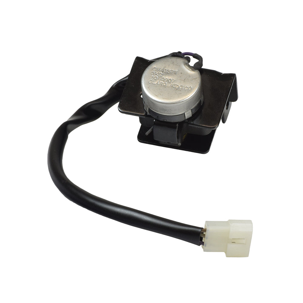 Throttle Pot without Lever for Rascal 370 Fold & Go and UltraLite 370 (Blemished); black and silver electrical device with wire, close-up of round metal cap, includes mounting bracket and plastic connector.