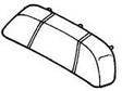 Seat Back Assembly for Honda Helix CN250 (1986-1995 Models) (OEM) - black and white sketch of the rectangular seat back design with detailed car elements.