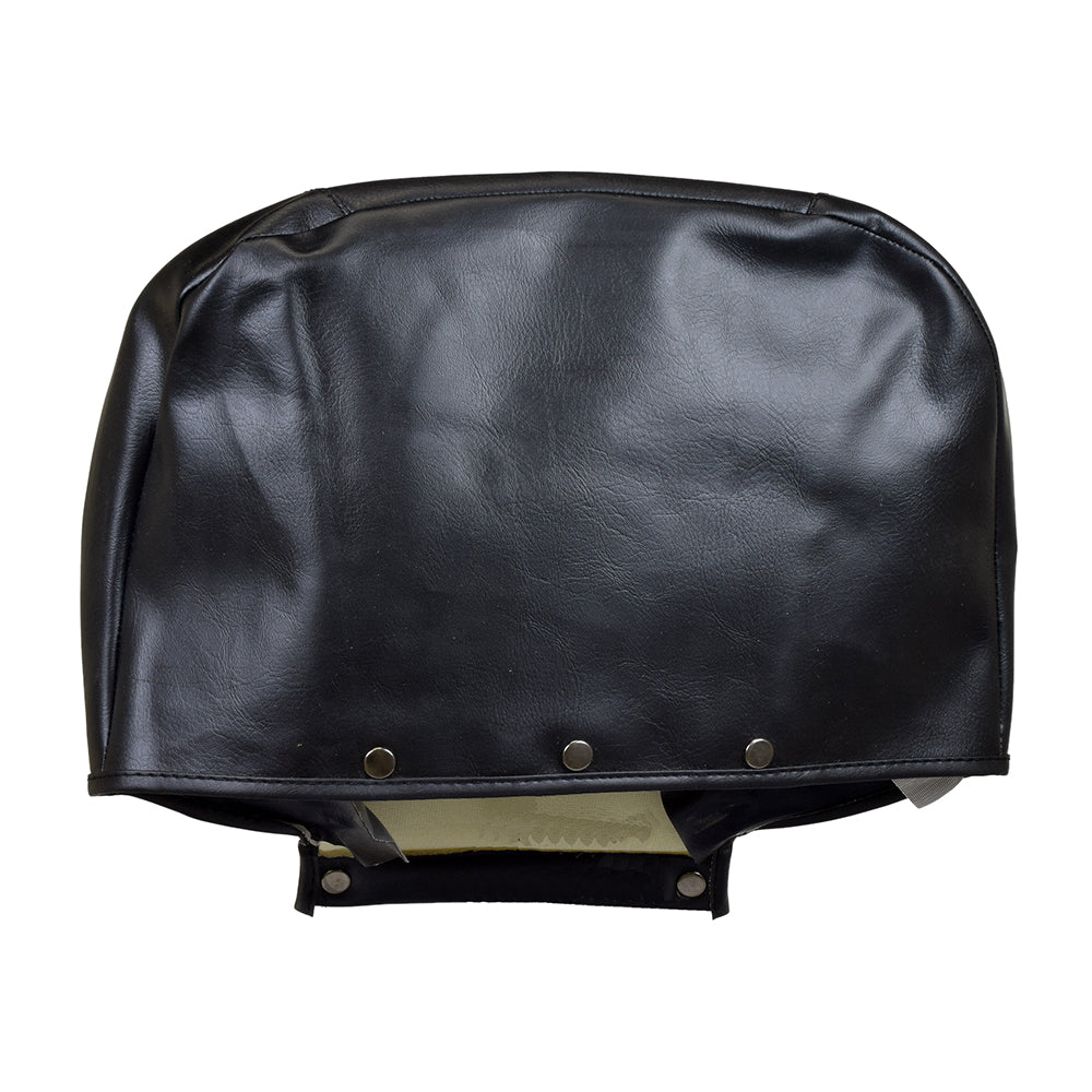 Seat Back Cover for the Invacare Lynx L-3, L-3X, and L-4, shown as a black leather bag with metal rivets on a white background.