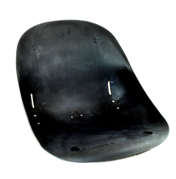 Seat for the Bladez & Tanaka Gas Powerkarts, featuring a black plastic design with ventilation holes, suitable as a replacement for 35cc and 40cc models.