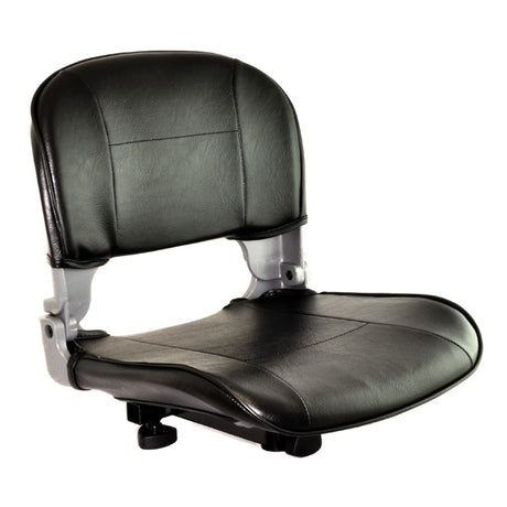 Seat Assembly for the Drive Medical Bobcat 3 and Bobcat 4, featuring a black chair with a metal frame and a black cushion, without armrests, seat post, or seat post pin.