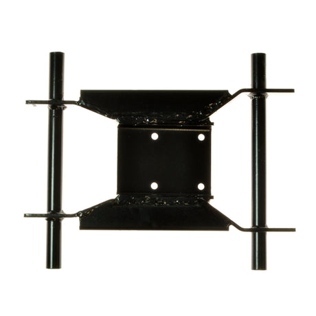 Seat Frame Weldment for the Jazzy Select 6 and Select 6 Ultra with Power Seat, featuring a black metal frame with holes, designed for power chairs.