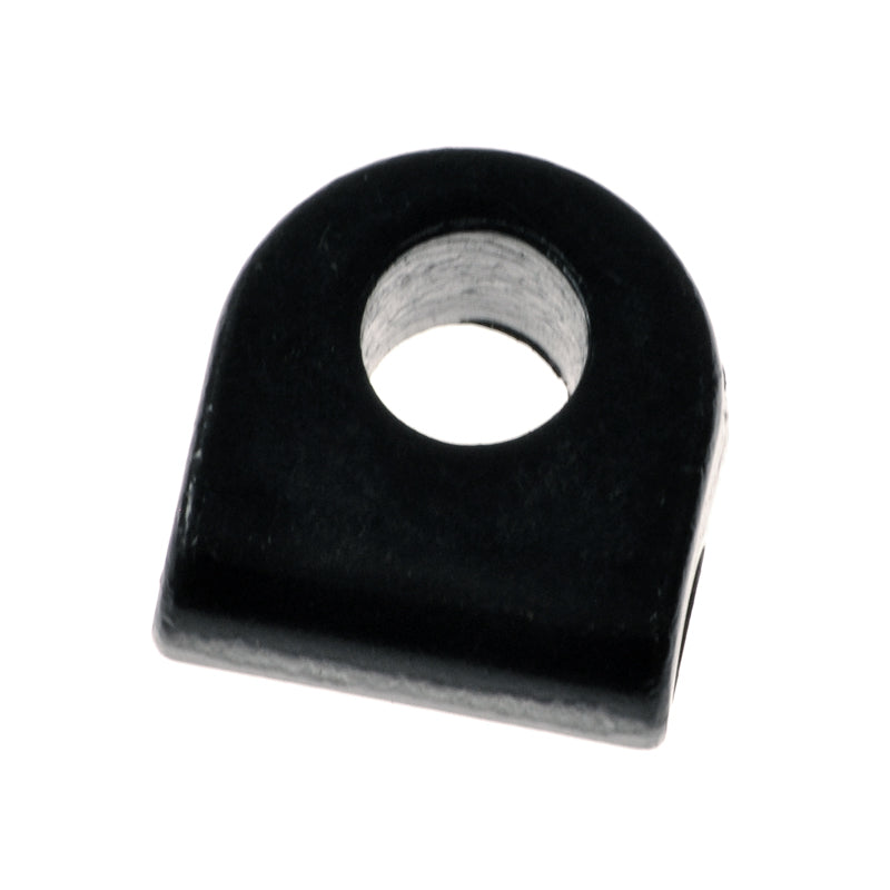 Seat Handle Pivot for Jazzy and Jet Power Chairs, a black plastic component with a central hole, essential for securing the lever to the seat base frame of power chair models.