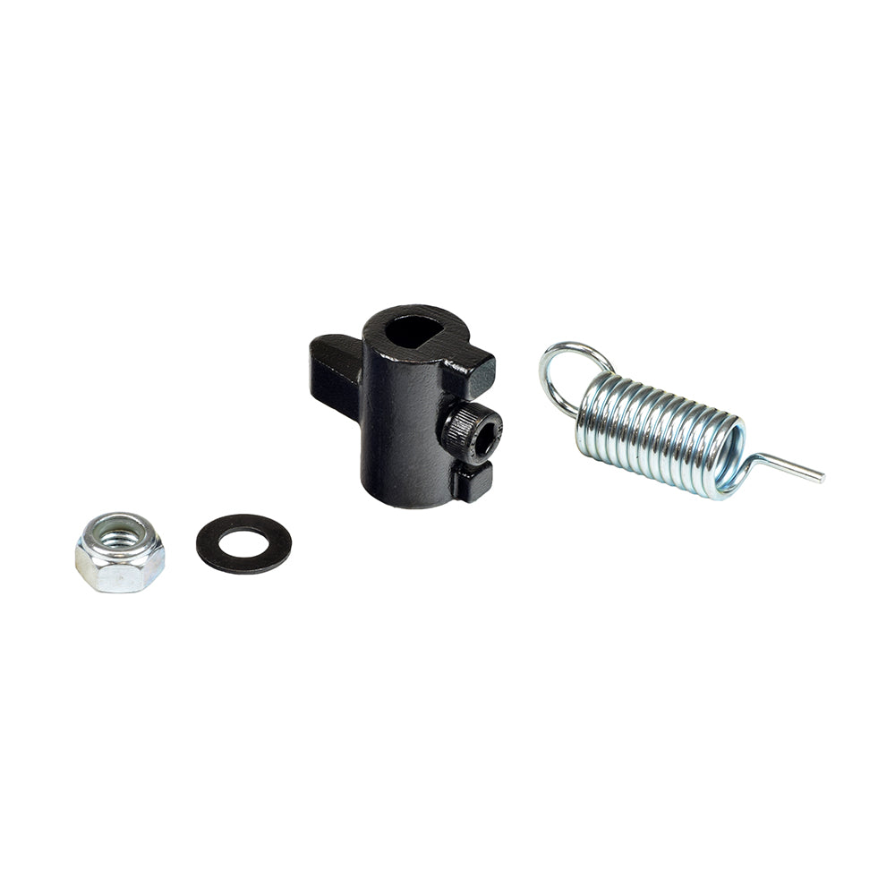 Seat Swivel Release Lever & Spring for the Heartway Rumba S (HP4) power chair, featuring a black metal lever with a visible spring and bolt assembly for seat adjustment.