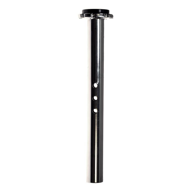 Seat Post for the Drive Medical Falcon, Phantom, and Phoenix Series Scooters, featuring a polished chrome finish with three adjustment holes, 1-1/4 diameter, and 13-1/4 length.