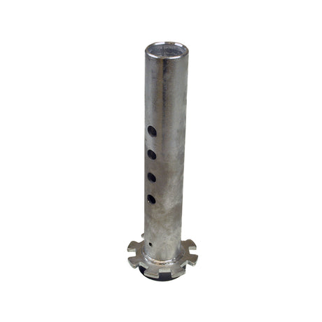 Seat Post for Golden Technologies Buzzaround Lite (GB106), a metal cylinder with holes, designed for height adjustment of the seat, featuring a 1-1/4 diameter and compatible with a 3/8 Seat Pin.