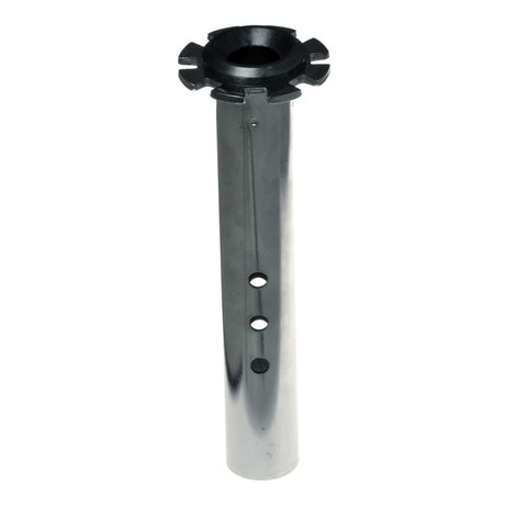 Seat Post for the Pride Revo (SC63/SC64) mobility scooter; polished steel tube with adjustable height via three holes on each side, 1 diameter.