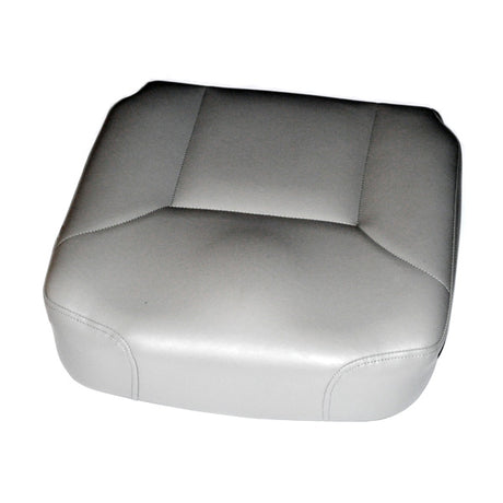 18 Width x 18-20 Depth Gray Vinyl Seat Base for the Jazzy Select GT Power Chair, featuring white cushion with stitching, designed for Hi-Back, Low-profile seat back.