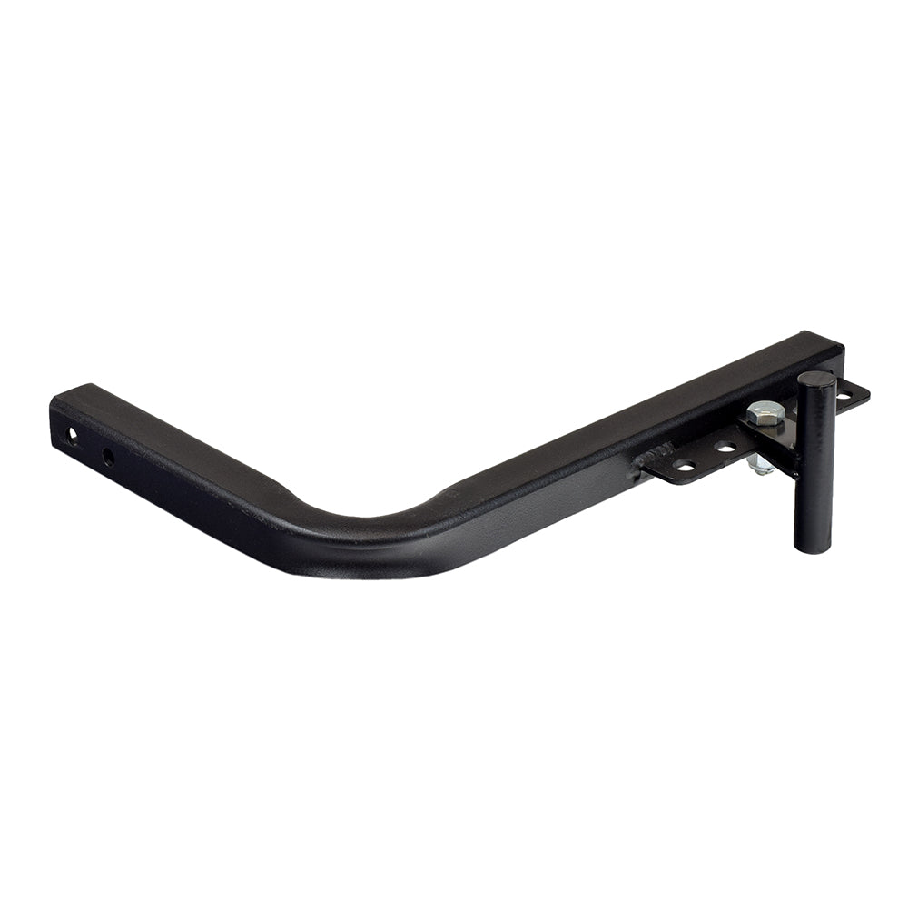 Seat On Docking Device for the Pride Hurricane (PMV5001) & Maxima (SC900/SC940) mobility scooters, featuring a black metal bar with screws and a C-arm structure for easy hoisting.