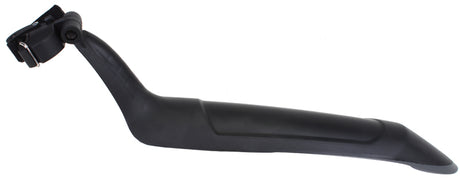 Shield AT Seat Post Fender, a black plastic pipe-like accessory for bikes and scooters, designed by Sunlite, shown on a white background.