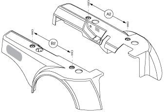 Drawing of a Shroud Assembly for Jazzy 1113, showcasing detailed metal parts and mounting screws in a technical sketch.