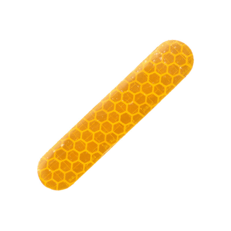 Side Reflector for Go-Go Elite Traveller and Elite Traveller Plus, featuring a rectangular yellow design with a hexagon pattern, enhancing visibility and safety for various mobility scooters and power chairs.