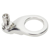 Silver Cable Hanger: A close-up of a silver metal hanger with a nut, designed for securing bike or scooter cables.