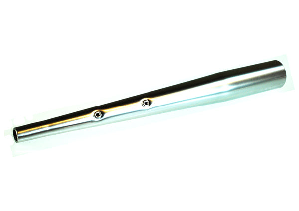 Silver Seat Tube for eZip 750 electric scooter by Currie Technologies, featuring multiple holes along its length and a smooth metallic finish.