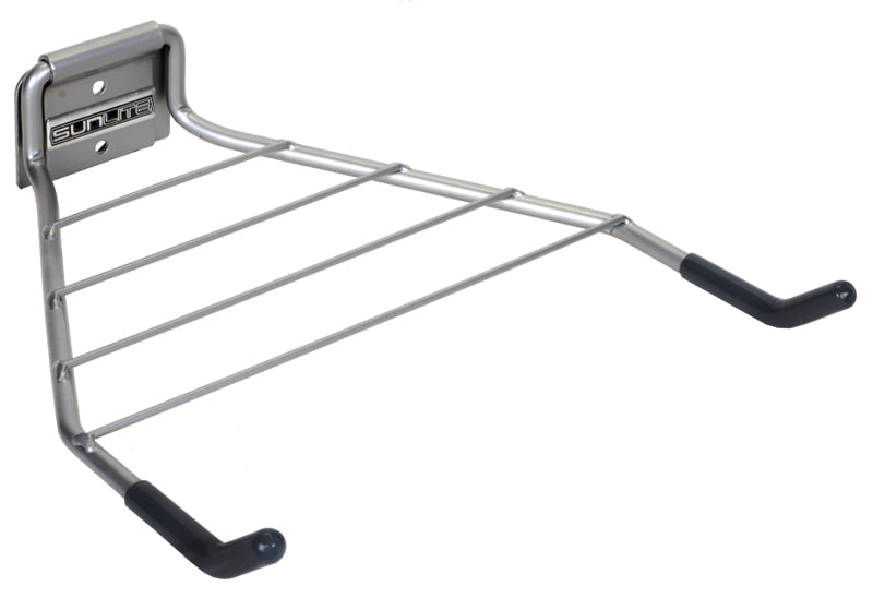 Single Unit Horizontal Bike Rack with black handles, designed for various scooters and bikes, displayed as a sturdy metal rack.