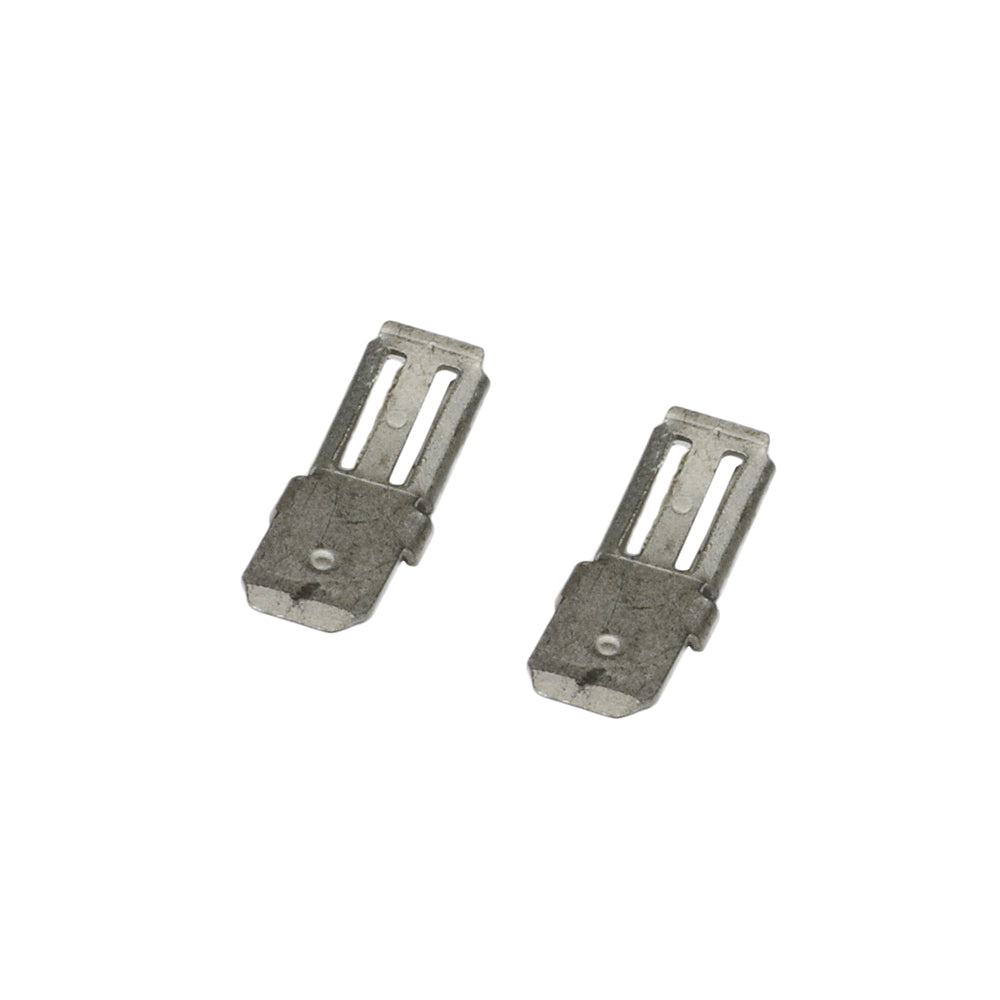 SLA F1 Battery Terminal to F2 Battery Terminal Adapters (Set of 2) - close-up of two metal adapters designed to connect smaller F1 terminals to larger F2 wires, essential for wiring projects.