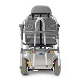 Small Walker Holder for Invacare Lynx L-3, L-3X, and L-4 mobility scooters, shown attached to the back of a wheelchair seat, designed for carrying a walker securely.