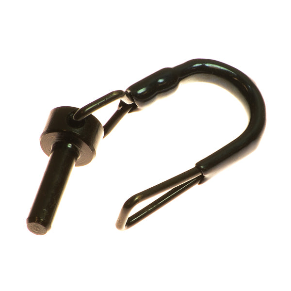 Safety Snap Pin for Go-Go ES (S83, S84) and Pride Travel Pro (S36), featuring a black metal hook with a round end, designed for the rear frame assembly of mobility scooters.