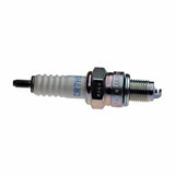 CR7HSA Spark Plug with a screw, shown close-up without a terminal nut. Ideal for scooters with computer-controlled systems to prevent RFI issues.