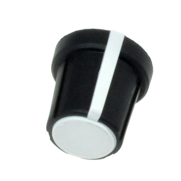 Speed Pot Knob for Invacare and Quickie Power Chairs, featuring a black and white design with a white stripe, compatible with MK5 DPJ joysticks.