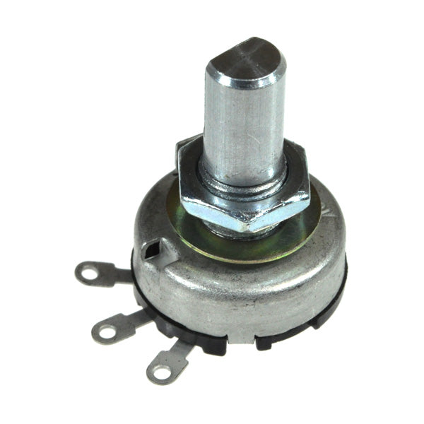 Speed Potentiometer (Speed Pot) for the Amigo RT Express and RT Express Jr. Mobility Scooters, featuring a compact metal body with a visible nut, without wiring or connector.