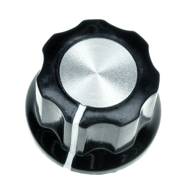 Speed Pot Knob for PaceSaver Scooters, featuring a close-up of a black and silver knob with a circular design, used on most PaceSaver scooter models since 1988.