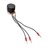 25K Ohm Speed Potentiometer (Speed Pot) with Soft Grip Knob for Pride Celebrity X, XL, and Hurricane mobility scooters, featuring a black round device with attached red and black wires.