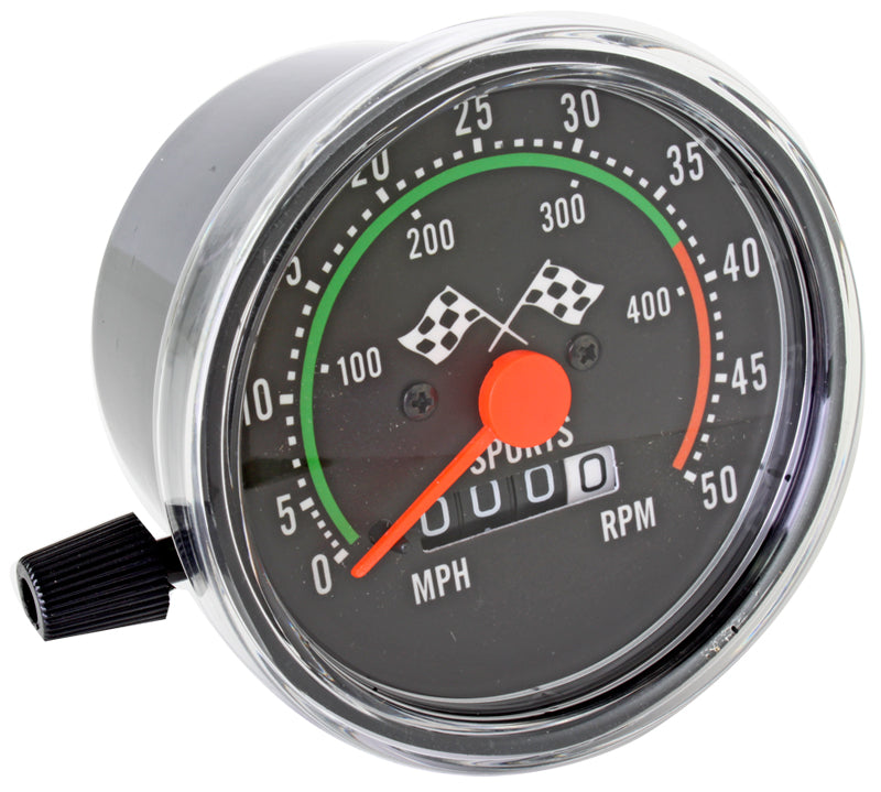 Speedometer for 26 and 27 Wheels featuring a checkered flag design with red and green dials, ideal for bikes and scooters.