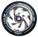 125 mm AO Spiral Kick Scooter Wheel featuring a circular metal rim and a 7-spoke design, ideal for mixing and matching with other wheels.