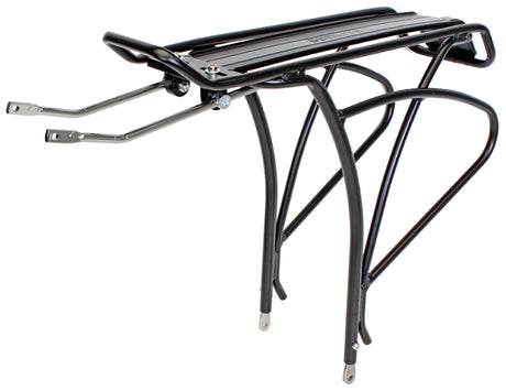 Sport Rear Rack with sturdy metal legs, designed for versatile use on bikes and scooters.