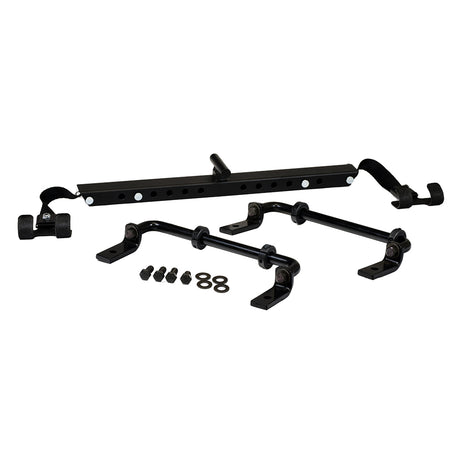 18 Spreader Bar Docking Device for the Jazzy 1101, 1121, & 1122, showcasing a black metal bar with screws, designed for hoisting power chairs while maintaining center of gravity.