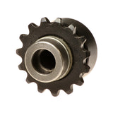 Close-up of a Sprocket & Roller Clutch Assembly for #25 Chain, featuring a 15-tooth gear with an 8 mm inside hole.