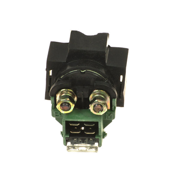 Close-up of the Starter Relay for the Baja Phoenix (PX250) - VIN Prefix LUAH, showing intricate details of the black and green device, essential for your scooter's electrical system.