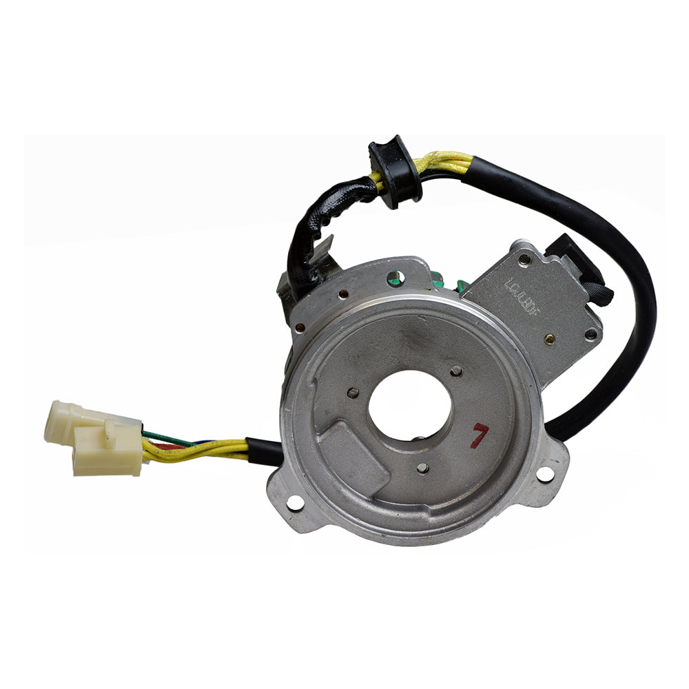 15 Coil 250cc ATV Stator for the Baja Wilderness Trail 250 (WD250-U) ATV, featuring a metal device with multiple wire coils, crucial for converting engine movement into electrical power.