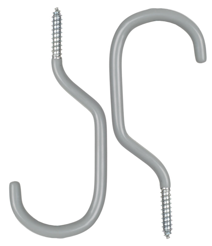 Storage Hooks (Set of 2) with screws, featuring curved metal design, ideal for organizing bikes or scooters.